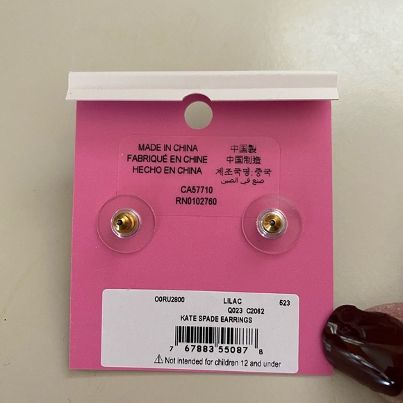 kate spade lavender gumdrop stud earrings - Picture 4 of 7